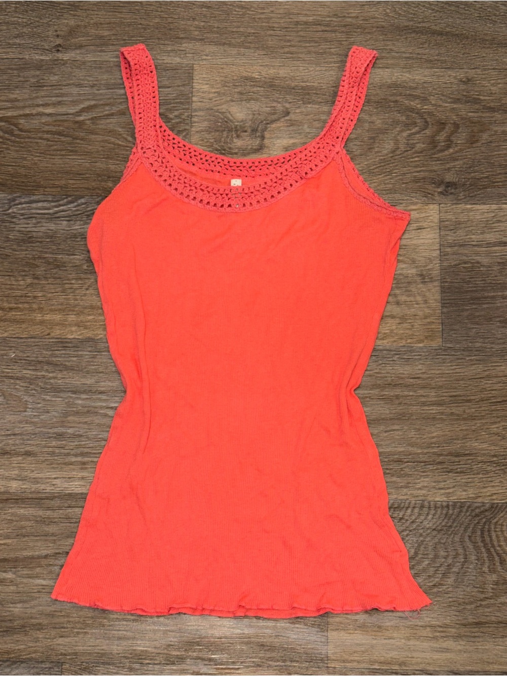 Old Navy Coral Crochet-Trim Tank Top